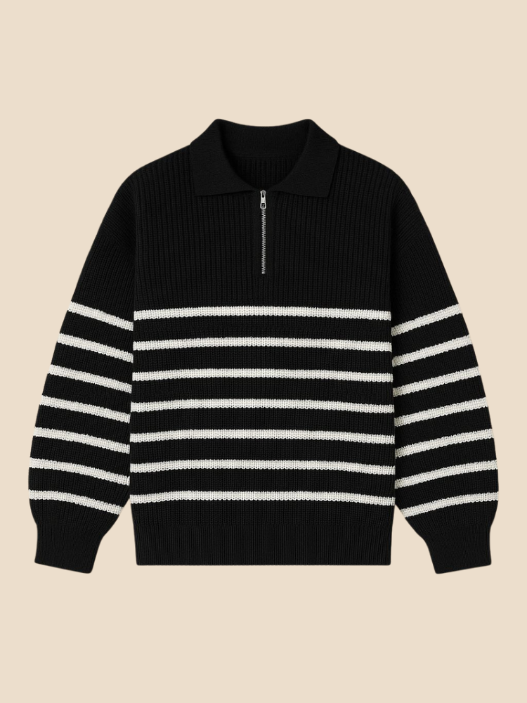 Lupo - Half-Zip Striped Sweater