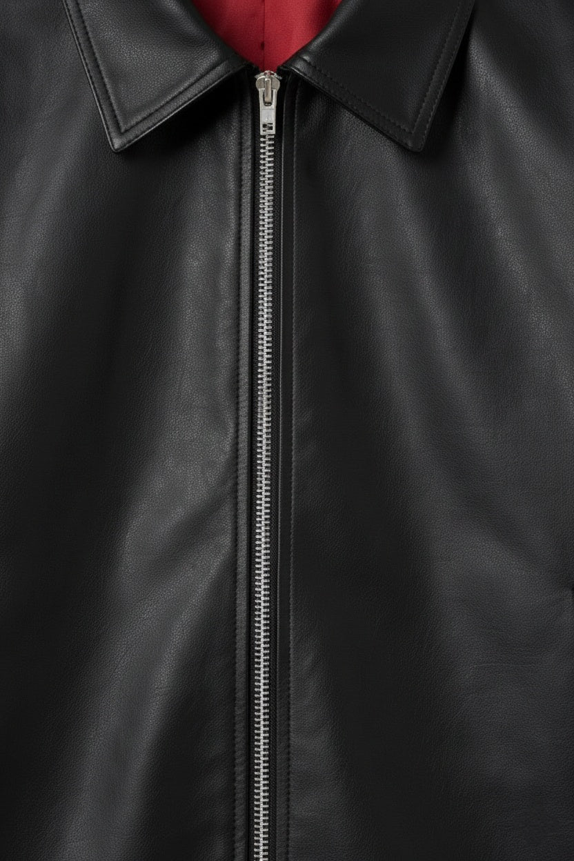 Calder – Leather Look Zip Jacket