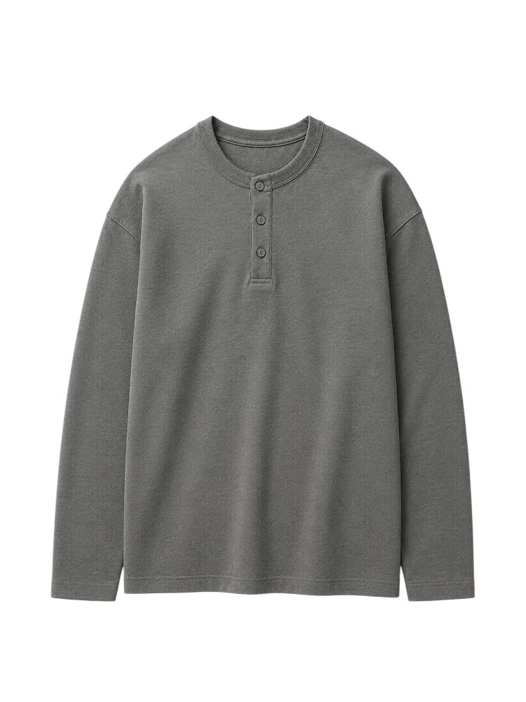 Lucien – Heavyweight Cotton Henley Shirt