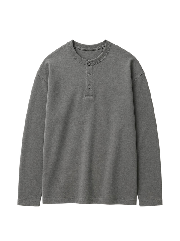 Lucien – Heavyweight Cotton Henley Shirt