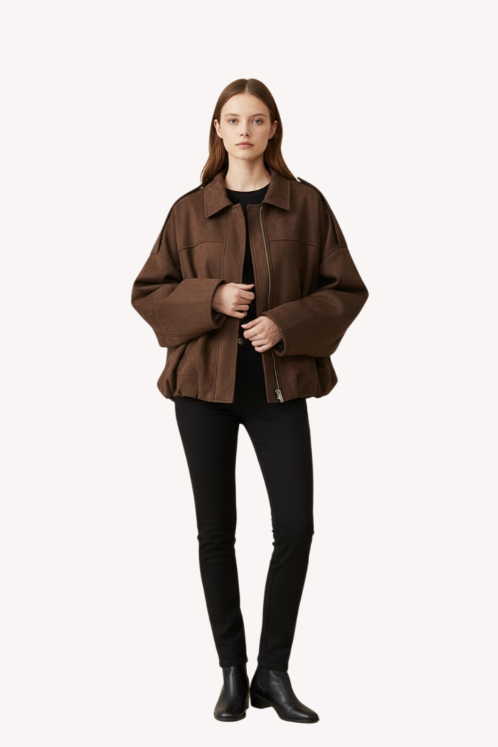 Kaia – Suede Bomber Jacket