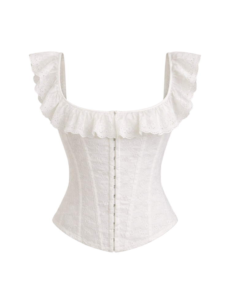 Lumina – Ruffle Lace-Up Corset Top