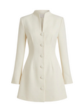 Bella – Sculpted A-Line Button Mini Dress