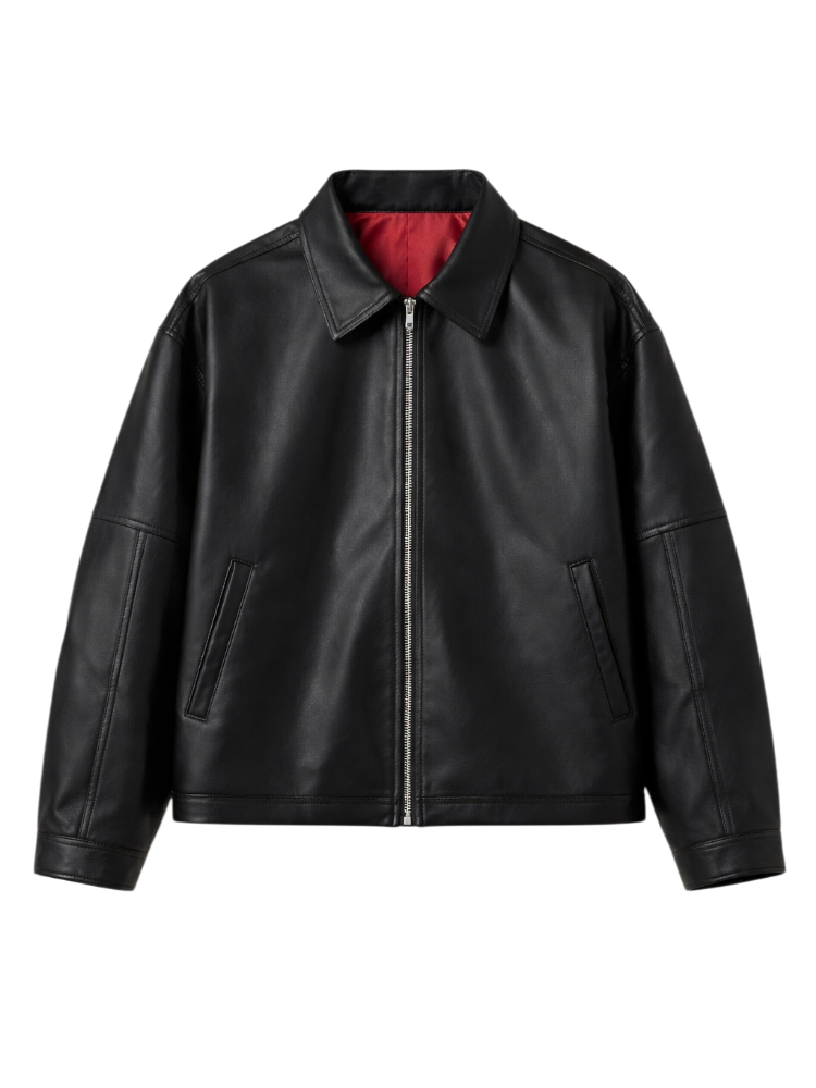 Calder – Leather Look Zip Jacket