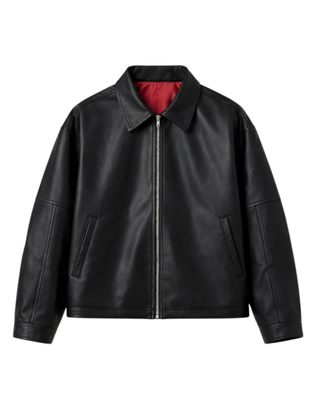 Calder – Leather Look Zip Jacket – Morano