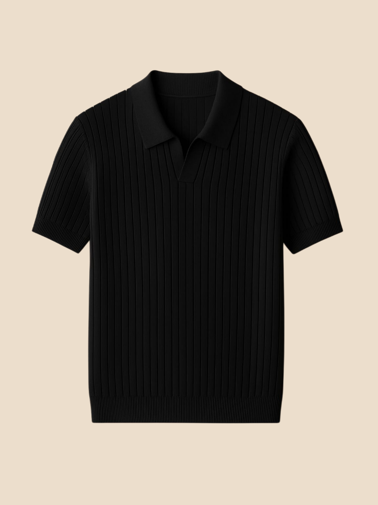 Veran – Ribbed Knit Polo Shirt