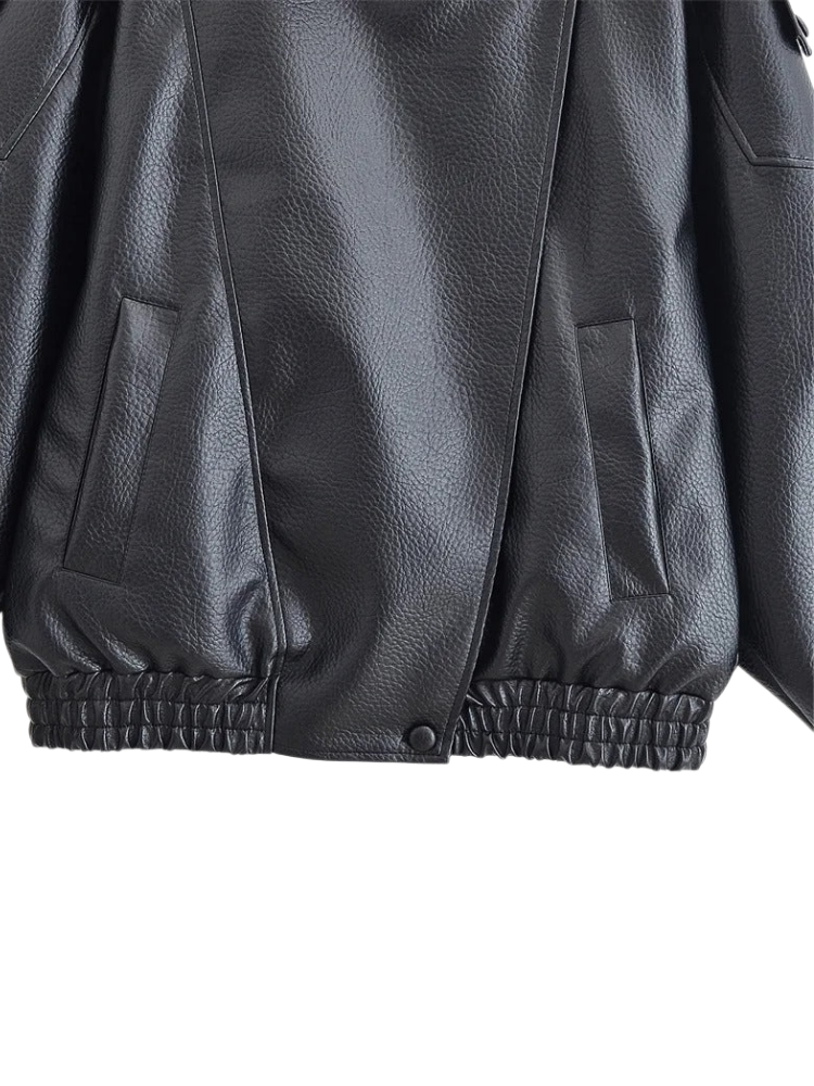 Nyra – Moto Faux Leather Jacket