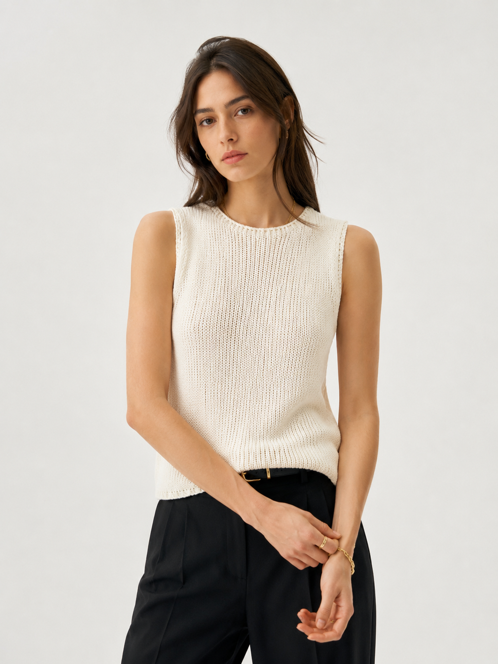 Mila – Sleeveless Knit Vest Top