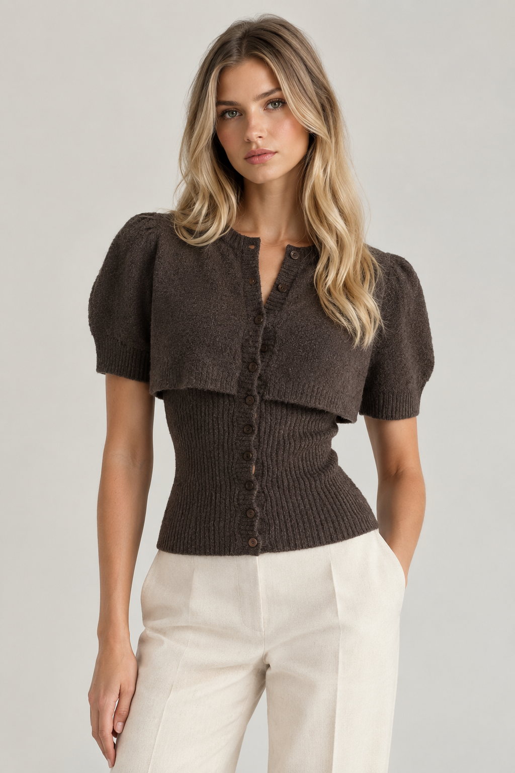 Vita – Ribbed Button Cardigan