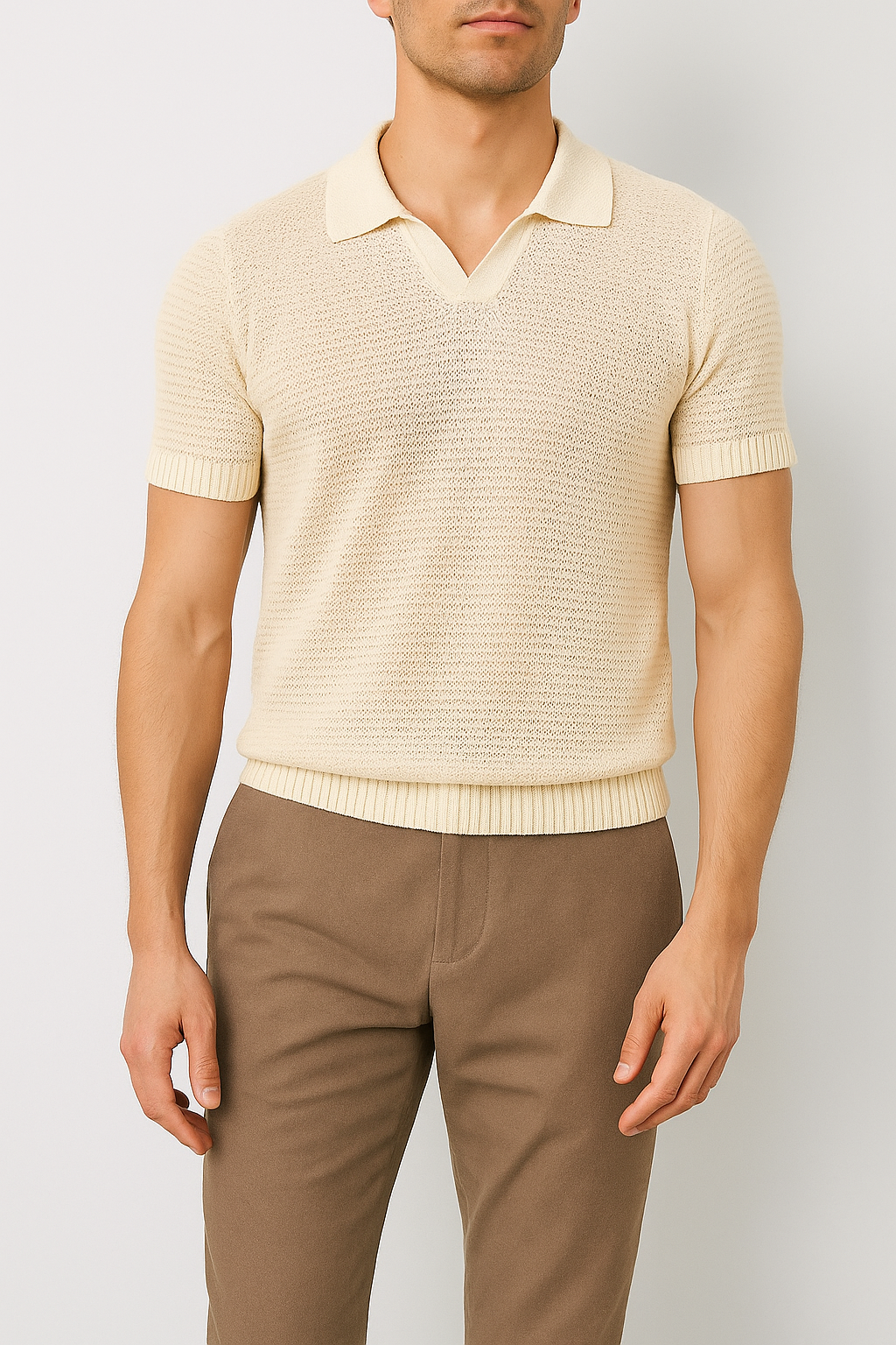 Alnaro - Breathable Knit Polo Shirt