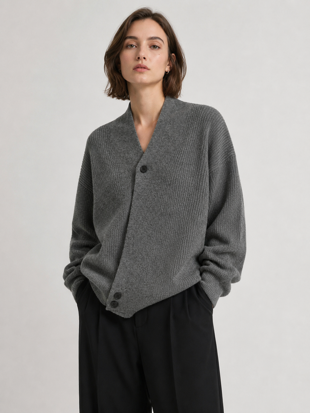 Clara – Asymmetric Knit Cardigan