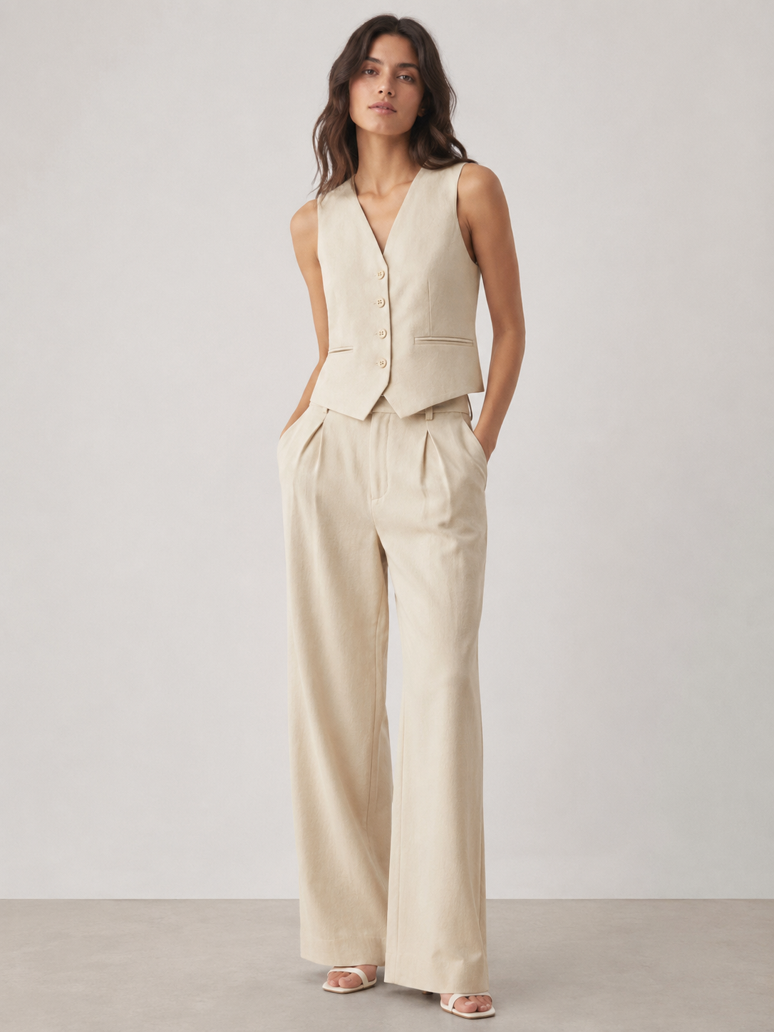 Elira – Linen Cotton Vest Set