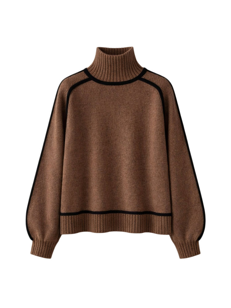 Irena – Contrast Trim Turtleneck