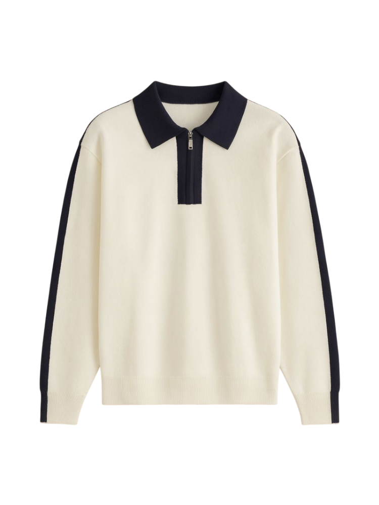 Nico - Contrast Knit Polo Sweater