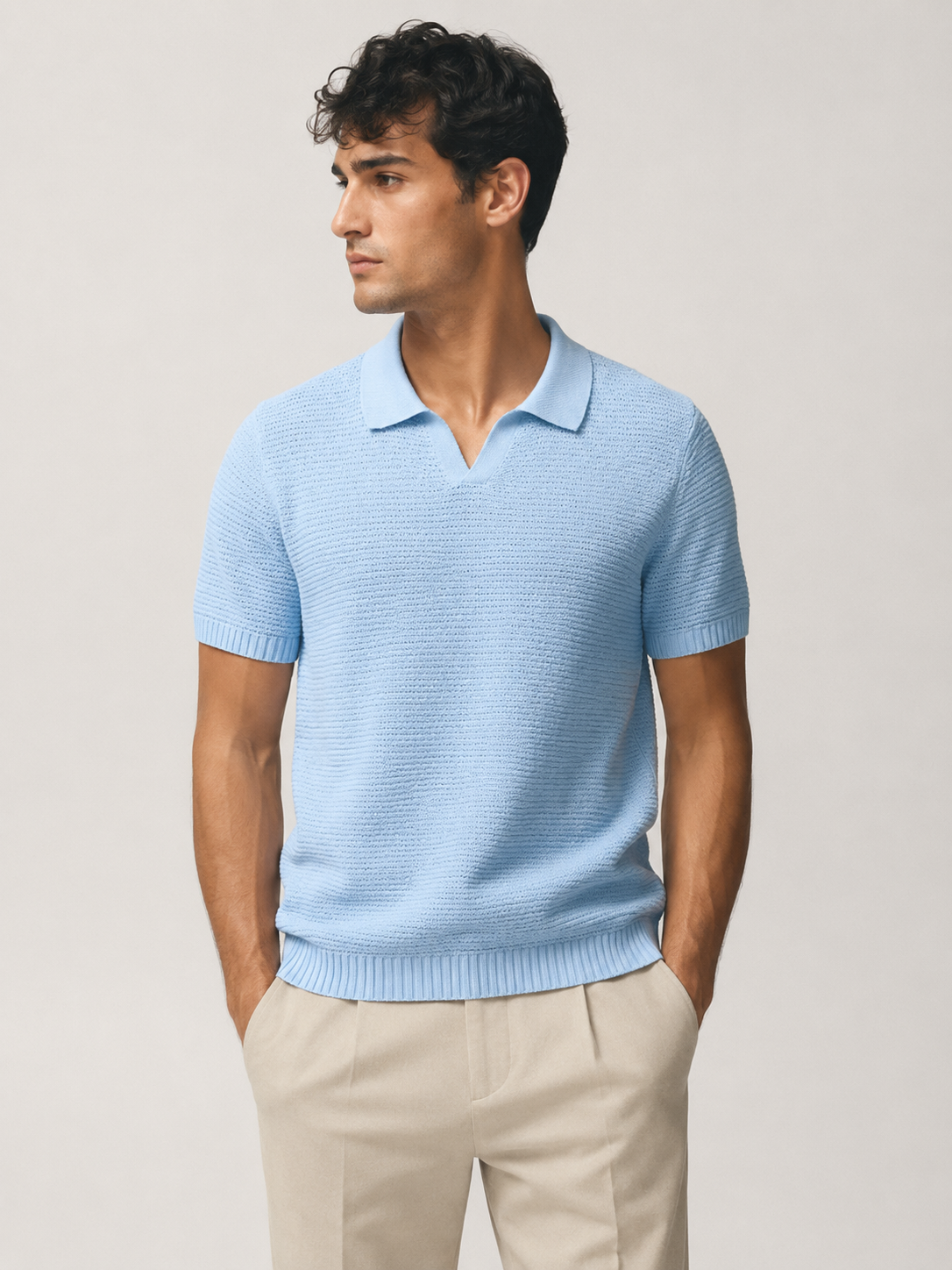 Alnaro - Breathable Knit Polo Shirt