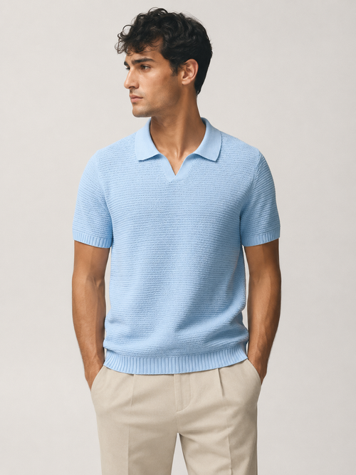 Alnaro - Breathable Knit Polo Shirt