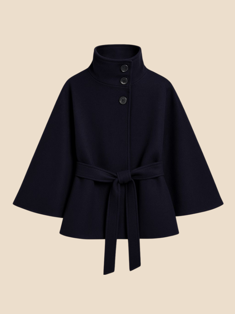 Celia - High-Collar Belted Coat