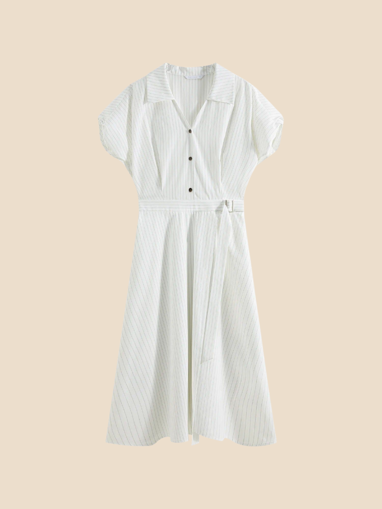 Elise – French Striped Midi Dress