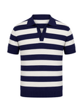 Vento – Striped Knit Polo Shirt