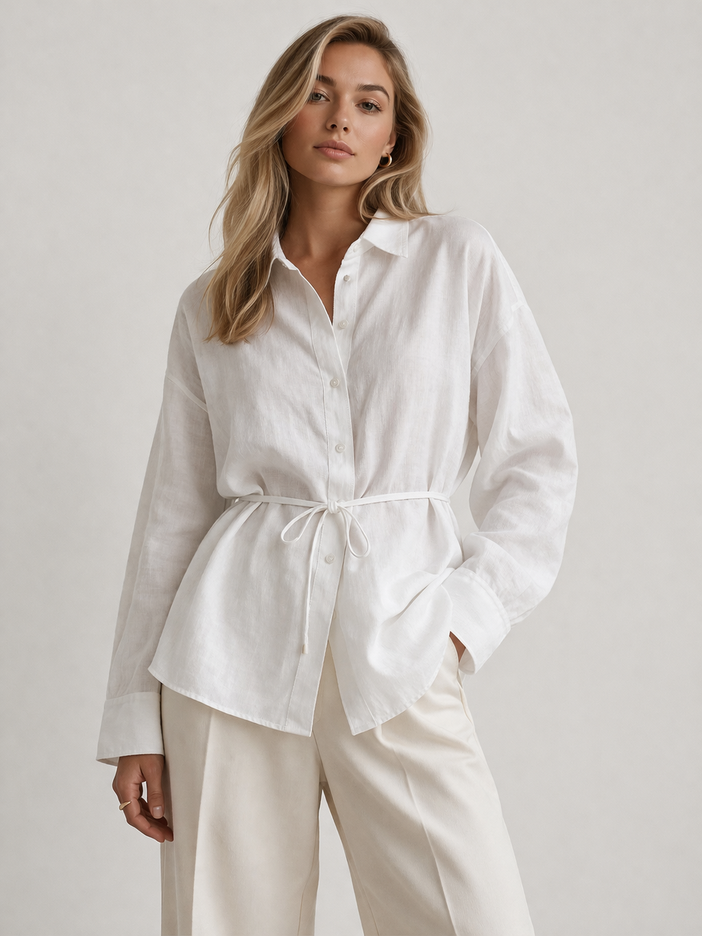 Sieno – Tie-Waist Cotton Shirt