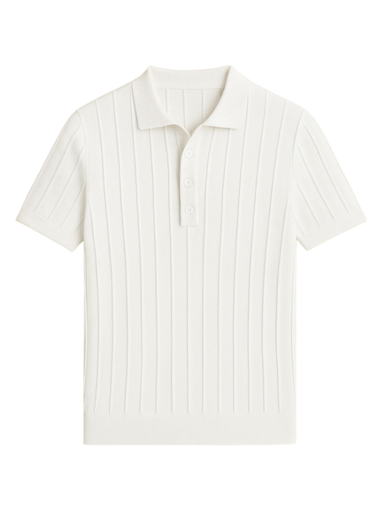 Remy – Ribbed Knit Polo Shirt