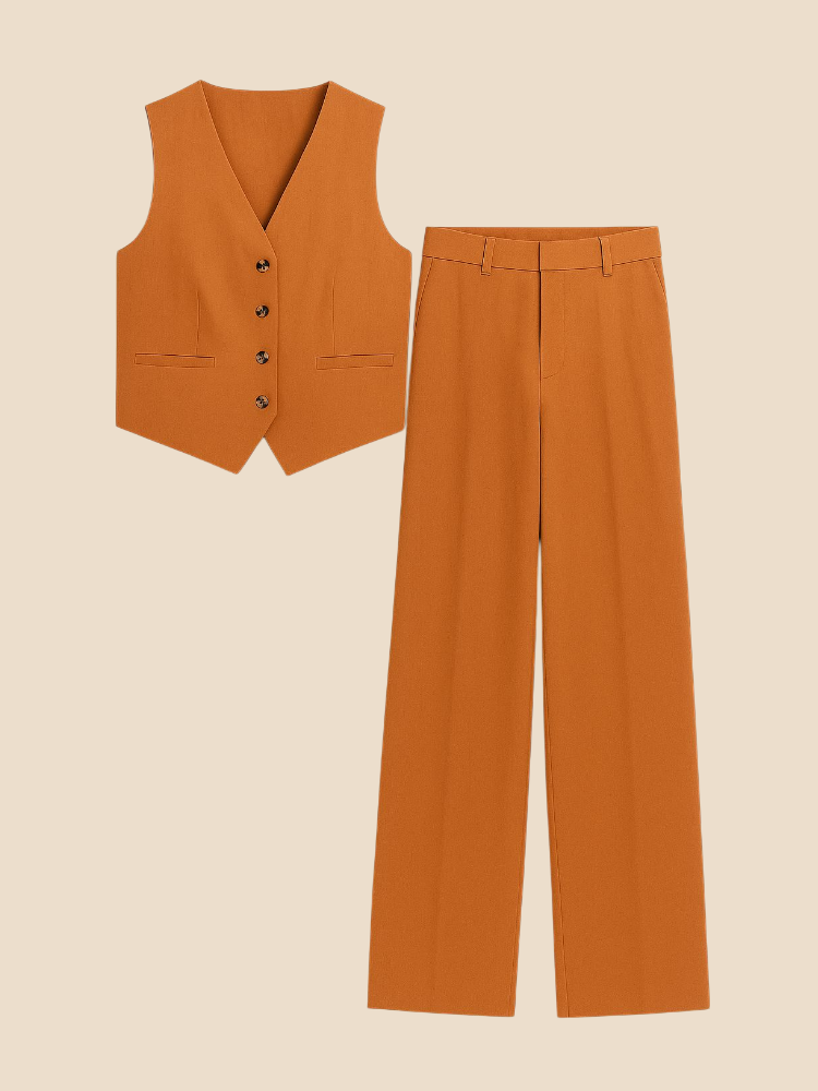 Elira – Linen Cotton Vest Set