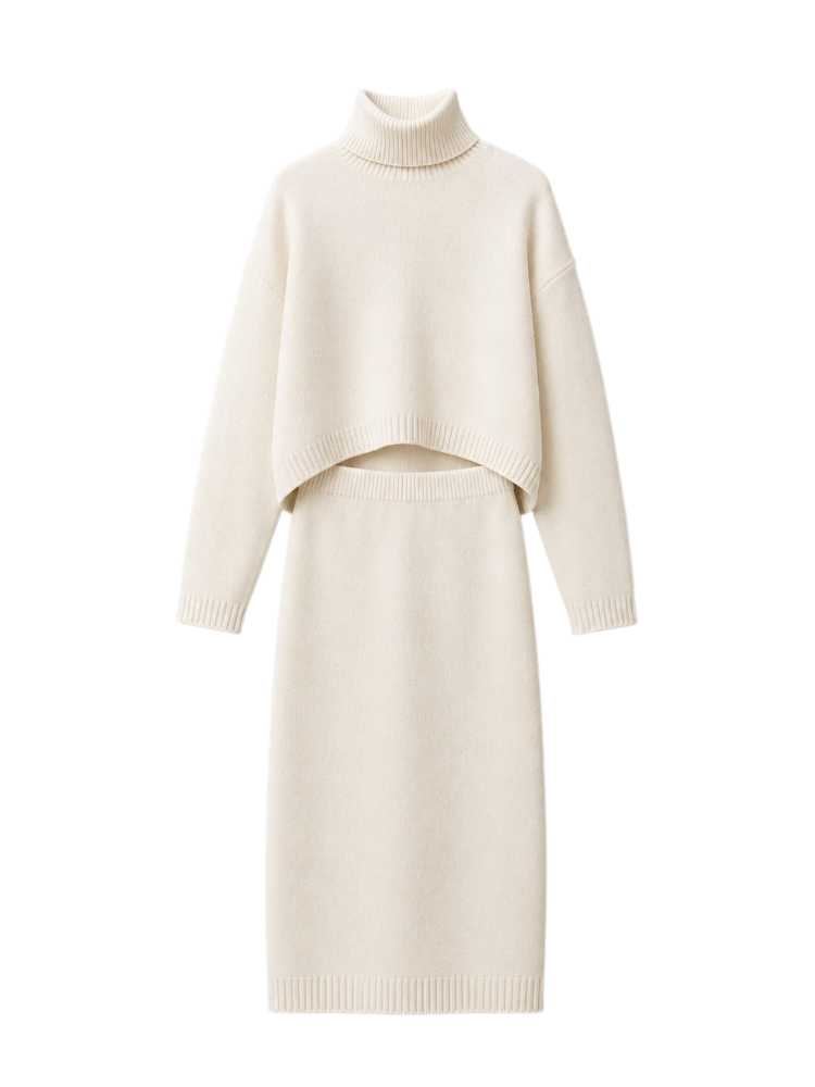Adeline – Turtleneck Knit Skirt Set