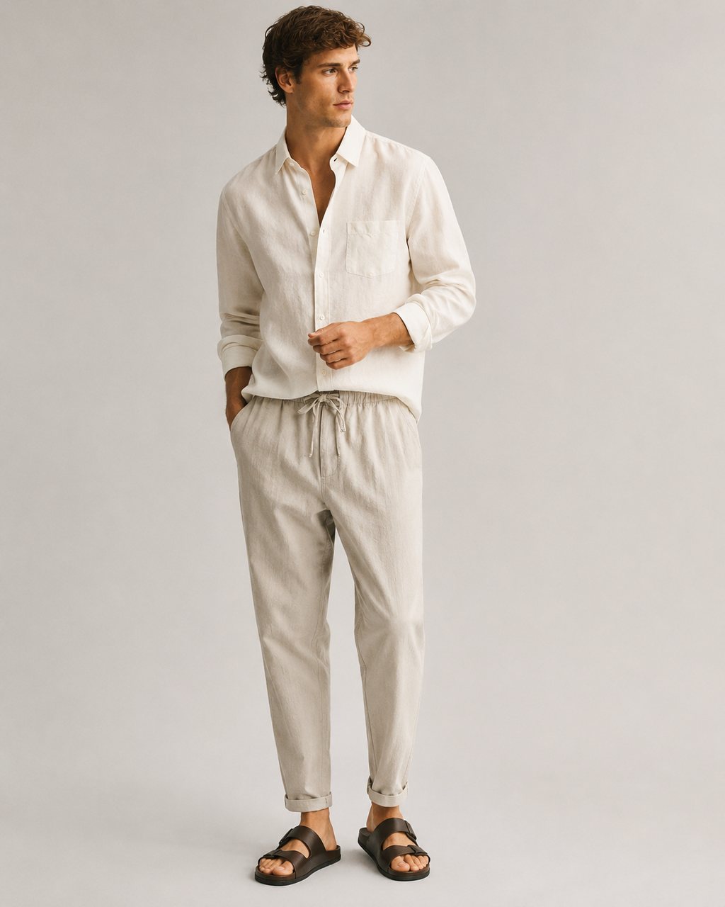 Ferrara – Cotton-Linen Jogger Pants