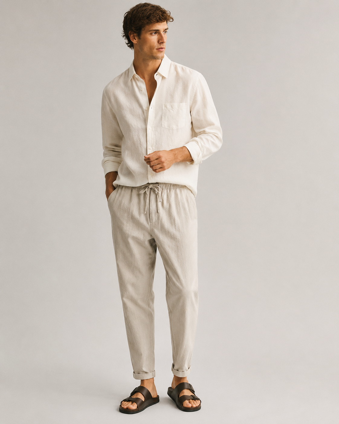 Ferrara – Cotton-Linen Jogger Pants