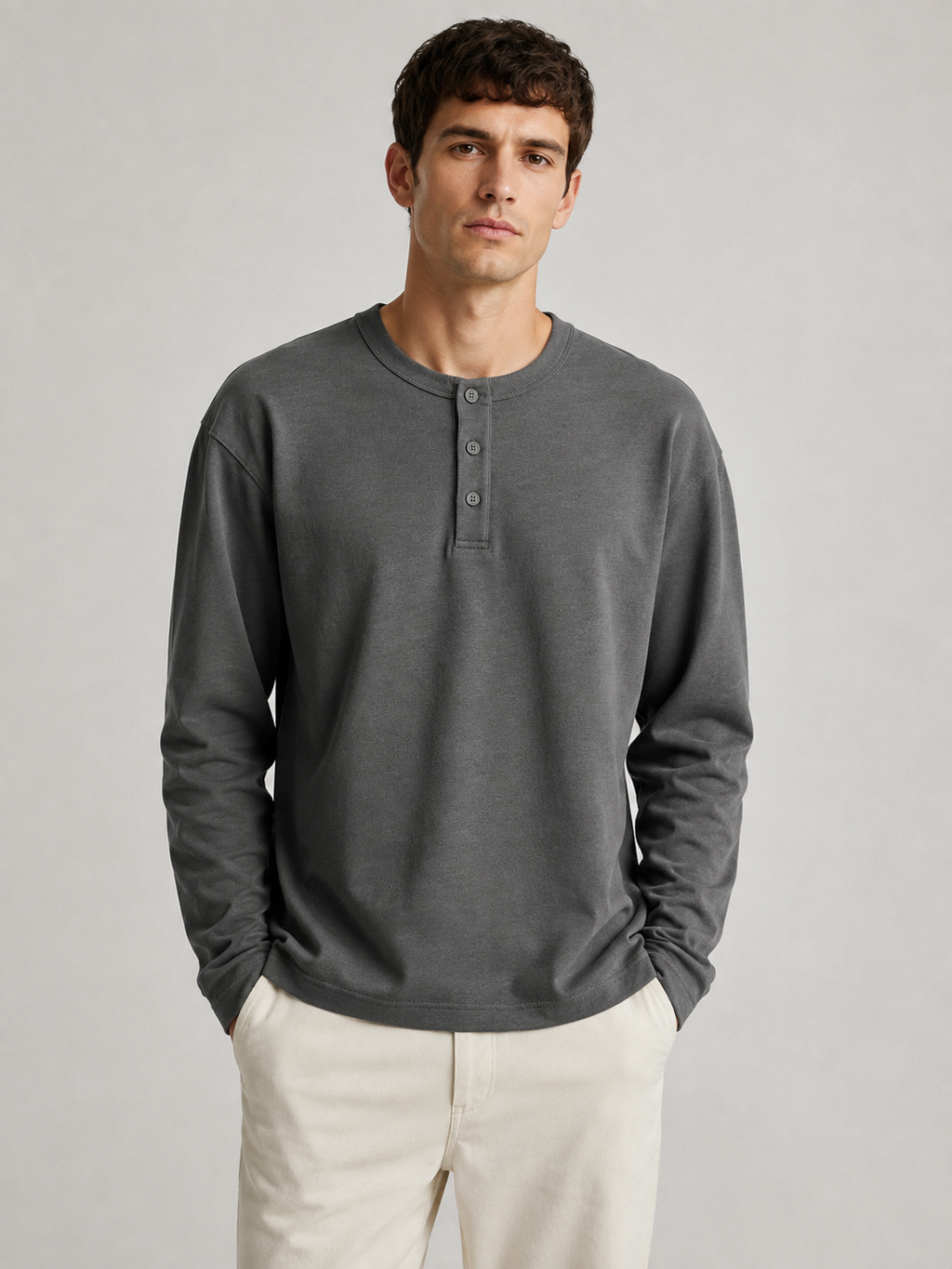 Lucien – Heavyweight Cotton Henley Shirt