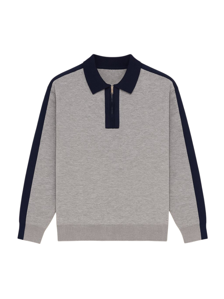 Nico - Contrast Knit Polo Sweater