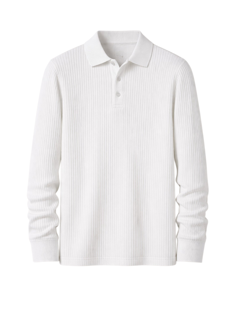 Arden – Ribbed Long-Sleeve Polo