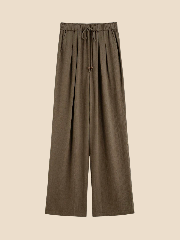 Nola – Linen Blend Elastic Waist Pants