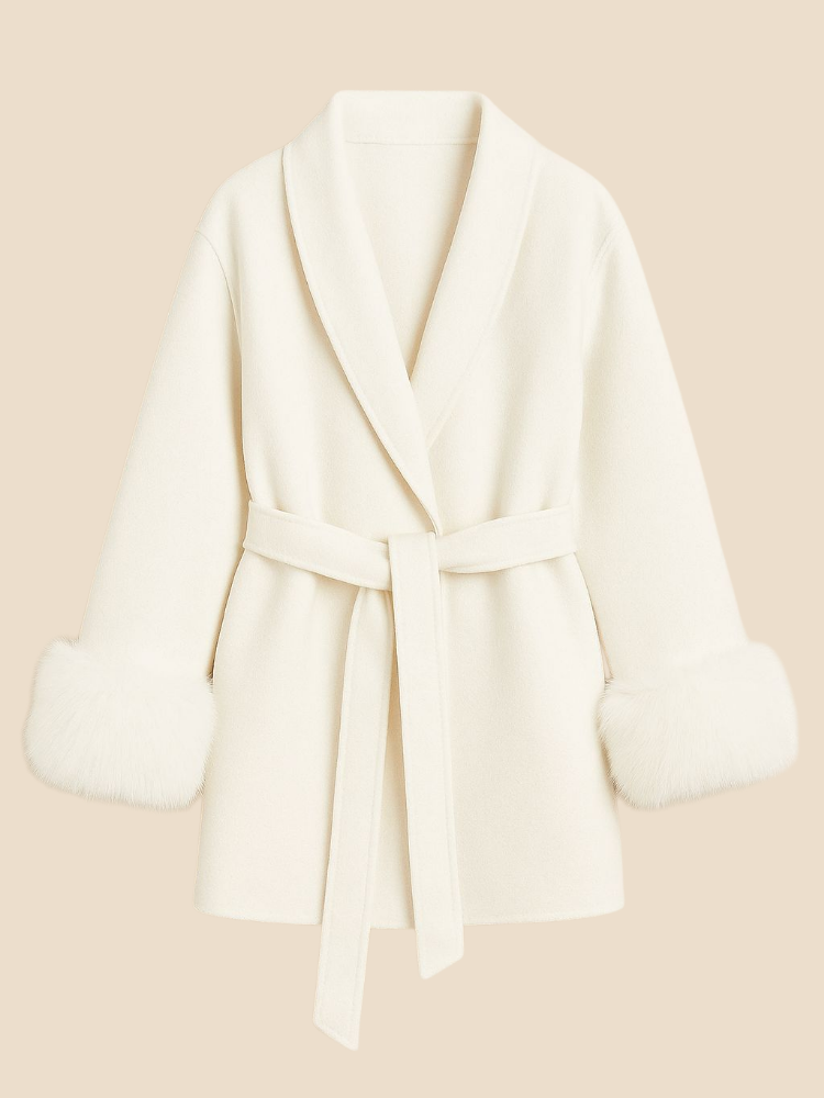 Althea – Furry-Cuff Belted Coat