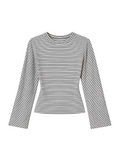 Margot – Striped Sculpted Long Sleeve Top