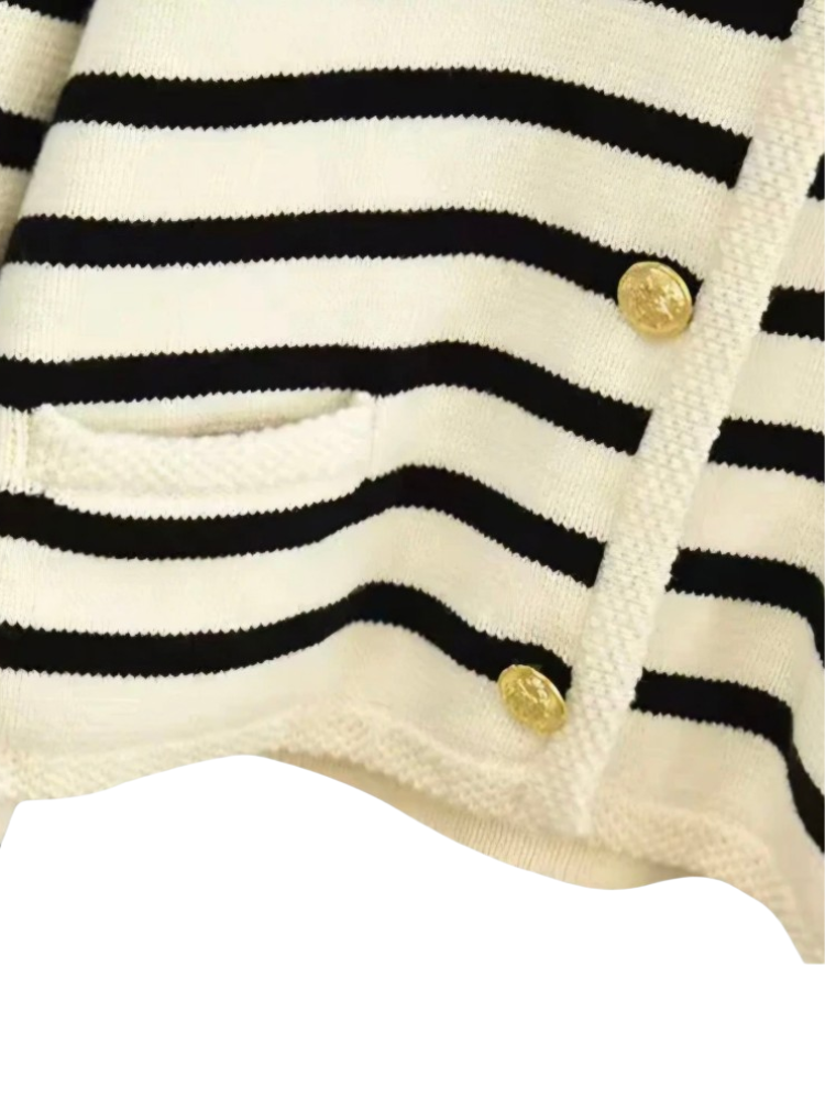 Puro - Striped Crop Cardigan