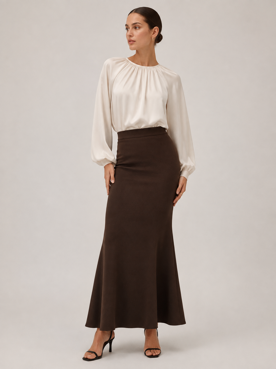 Serena – Tailored Fishtail Maxi Skirt