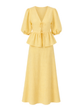 Elena – Cotton Tie-Front Skirt Set
