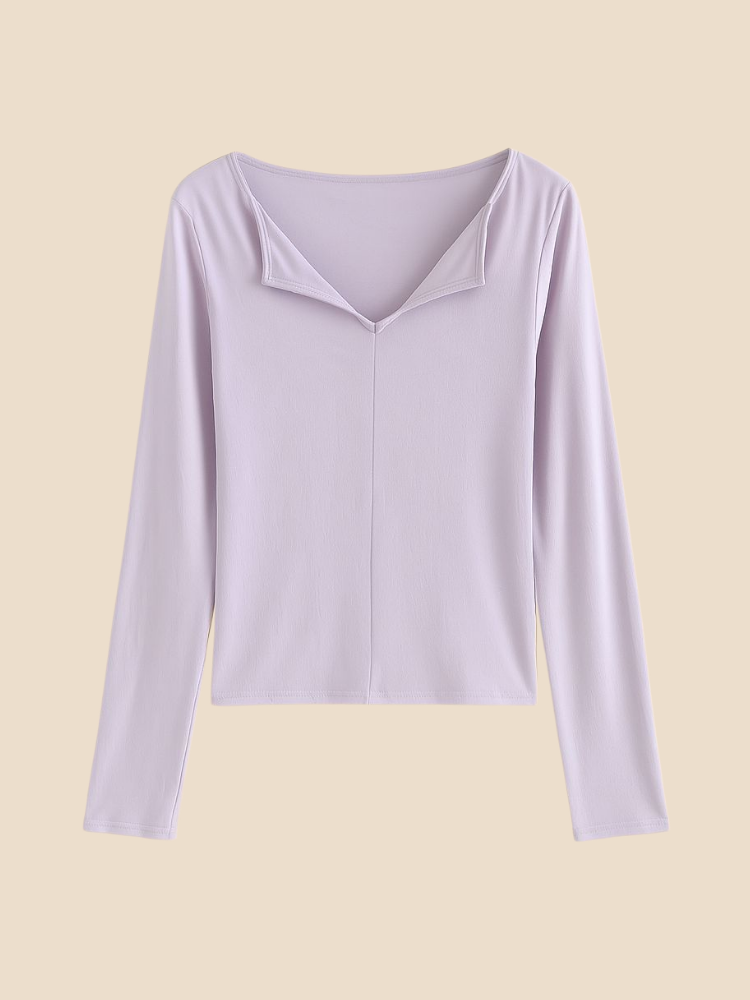 Claire – Slim V-Neck Knit Top