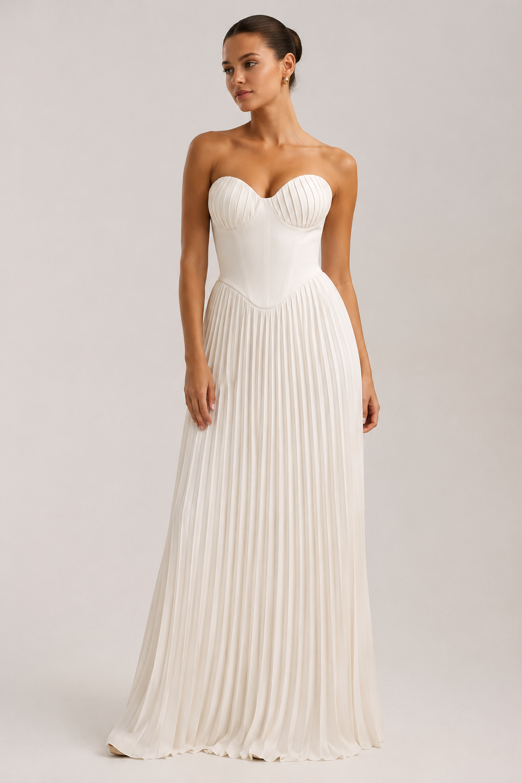 Aureo – Pleated Strapless Maxi Dress