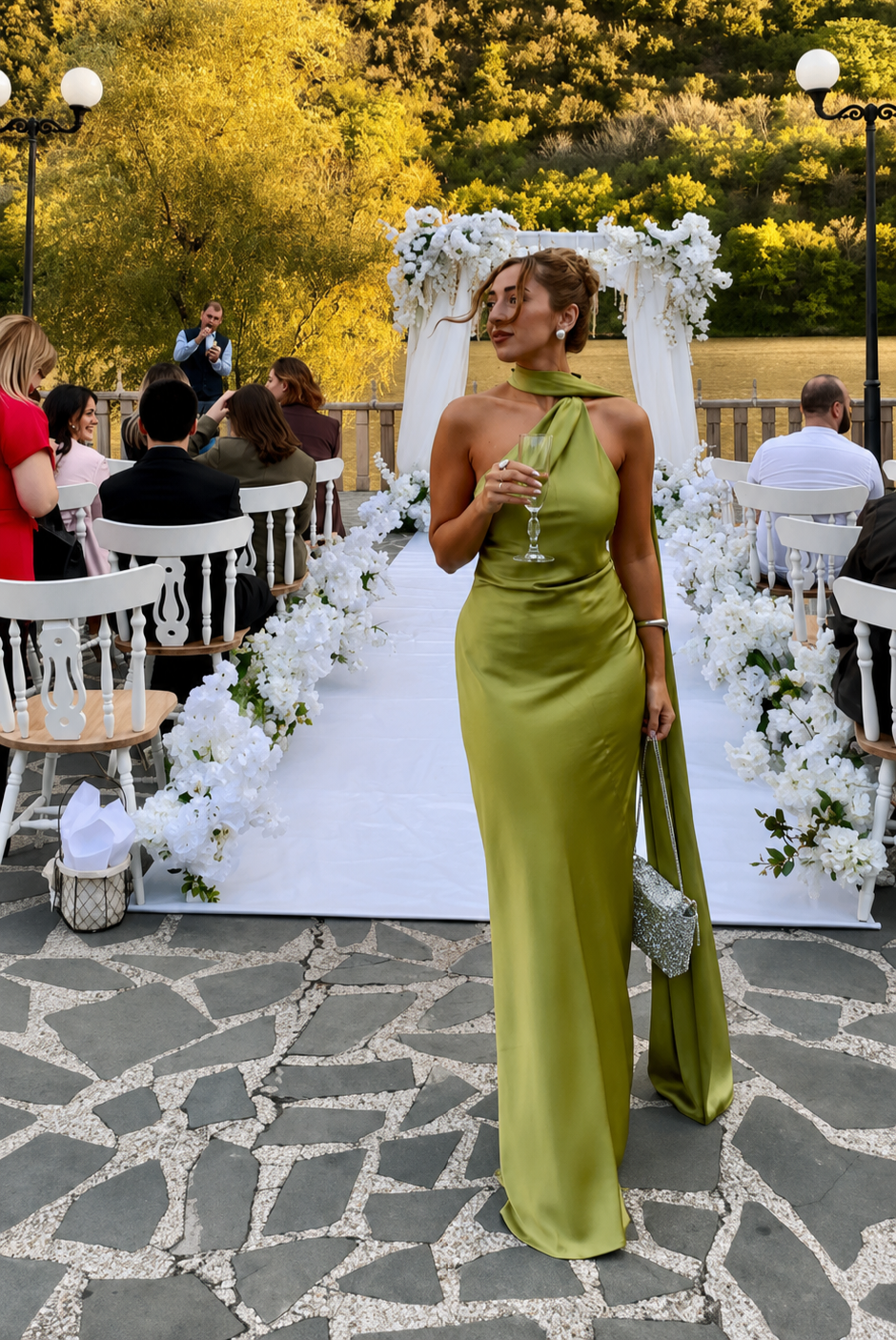 Seraphina – Satin Halter Maxi Dress