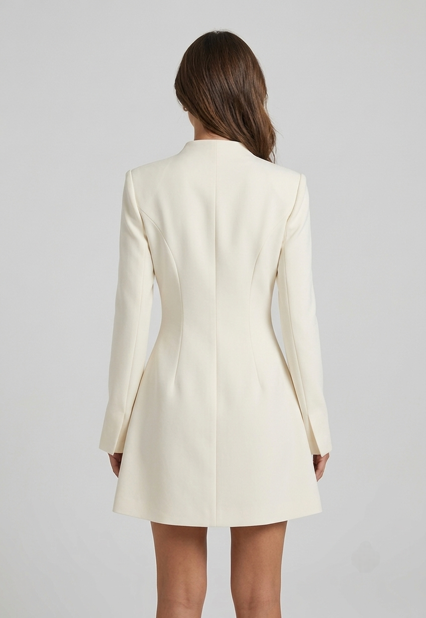 Bella – Sculpted A-Line Button Mini Dress