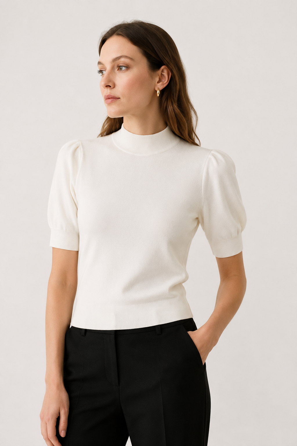 Ivy - Puff-Sleeve Knit Top