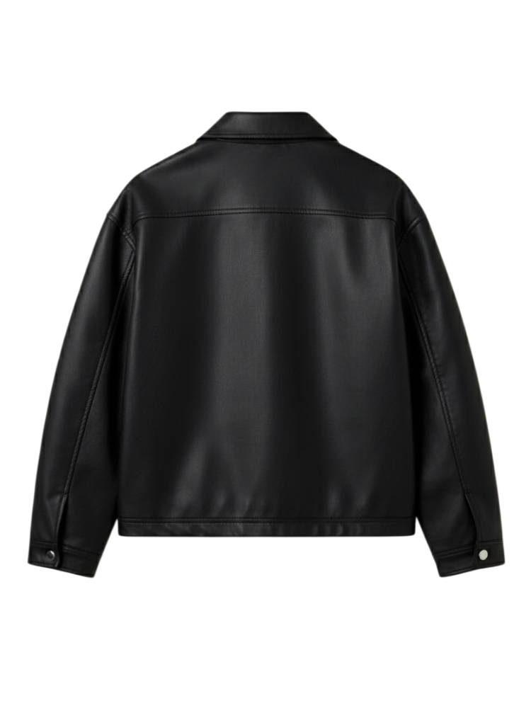 Calder – Leather Look Zip Jacket