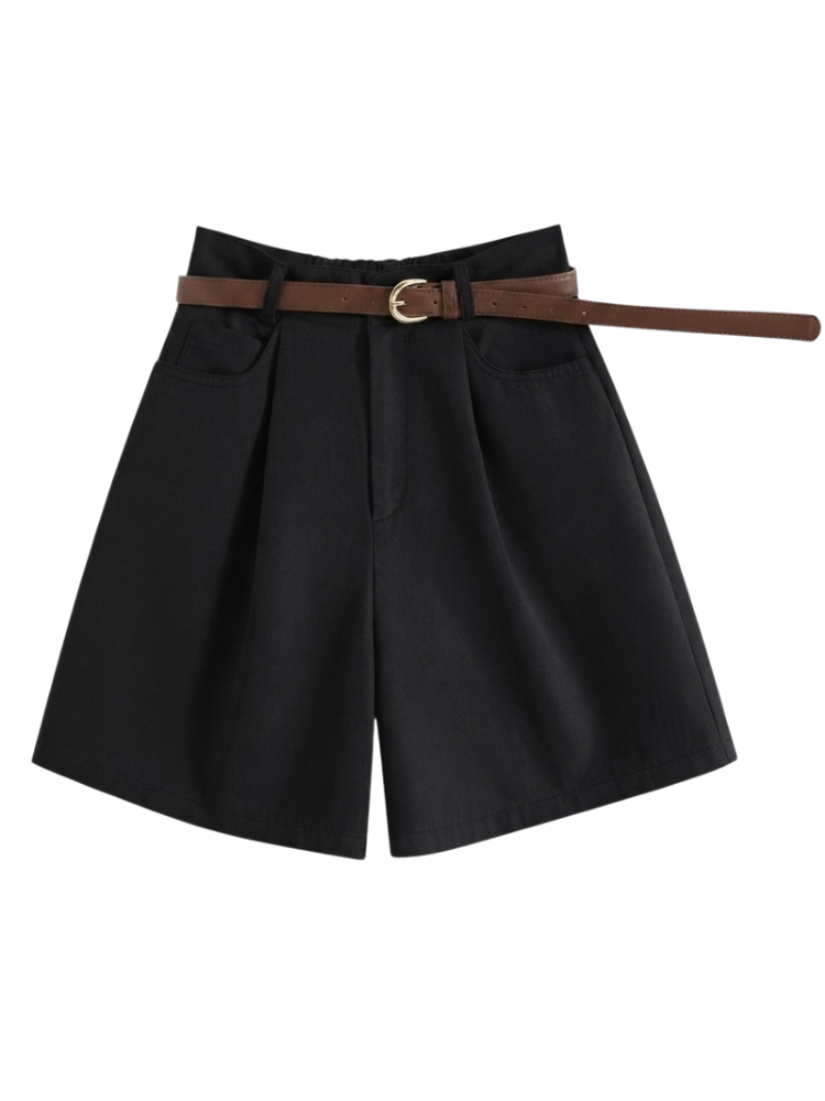 Cielo – Linen Blend High-Waist Shorts
