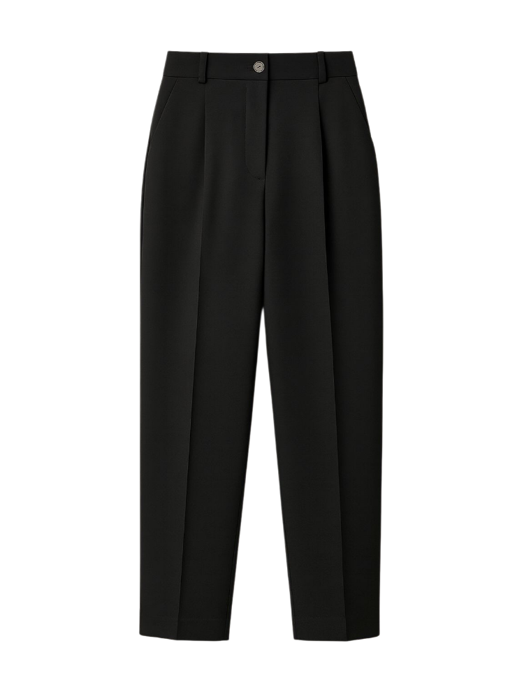 Slate - High-Waisted Cropped Suit Pants