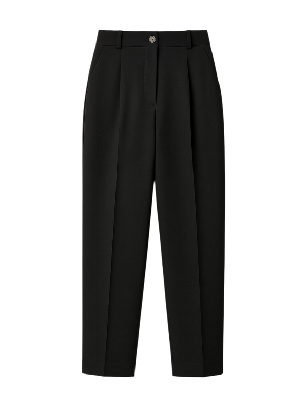 Slate - High-Waisted Cropped Suit Pants