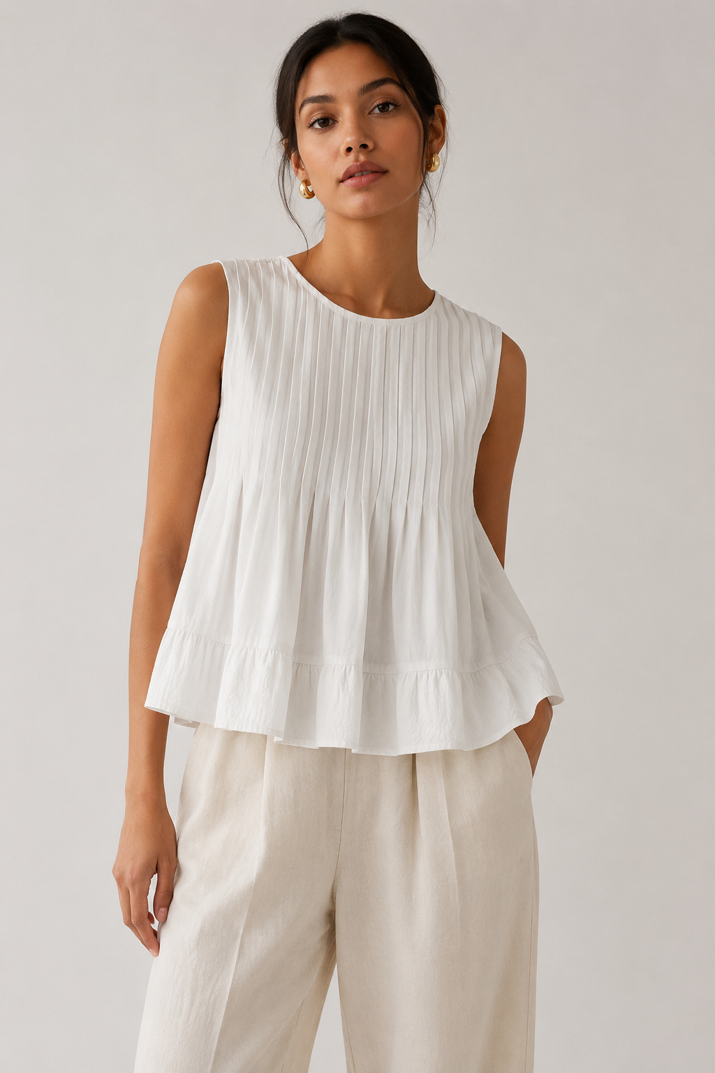 Fiamma – Ruffle Hem Sleeveless Top