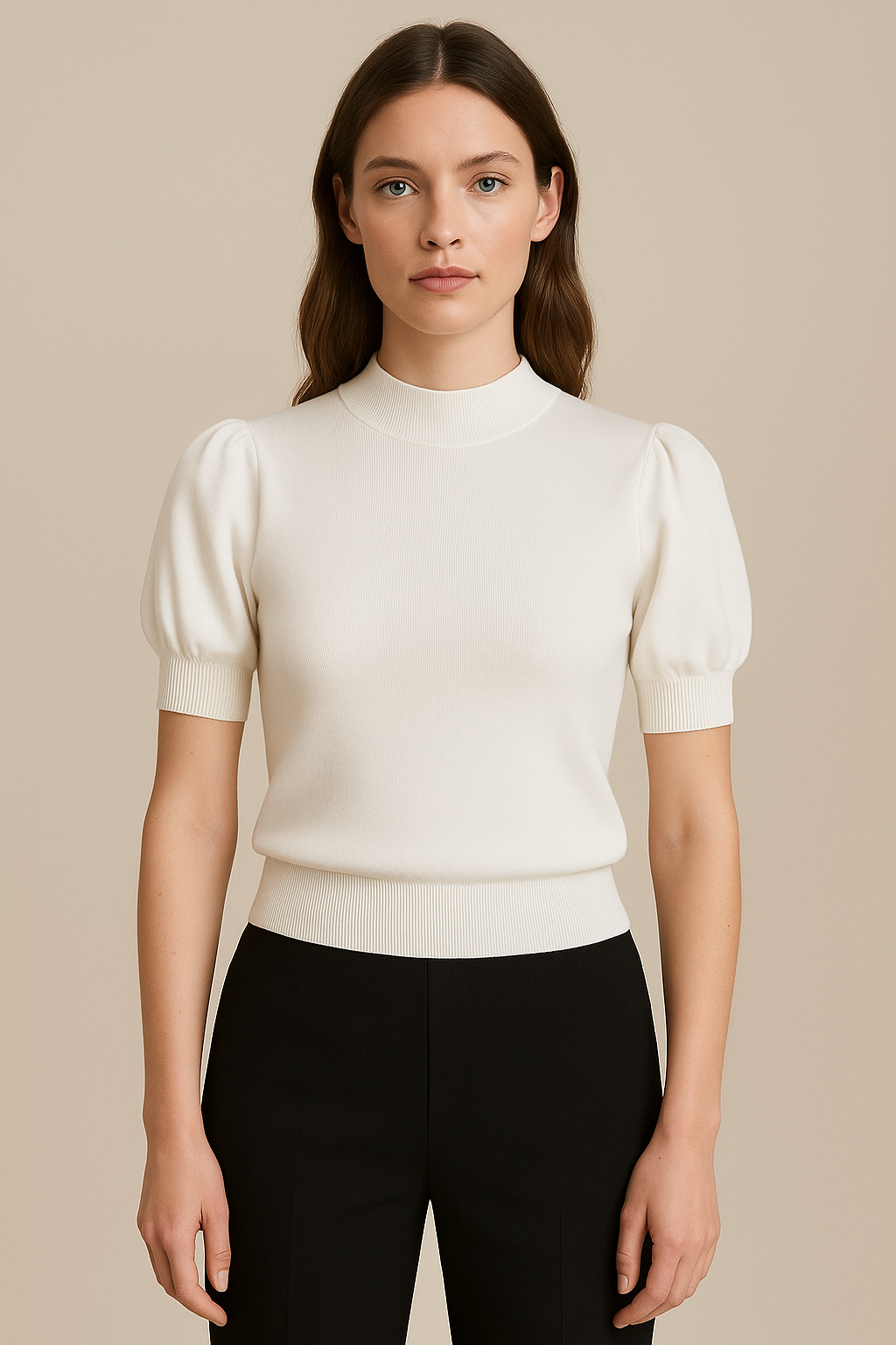 Ivy - Puff-Sleeve Knit Top