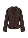 Amelie – Sculpted V-Neck Knit Cardigan